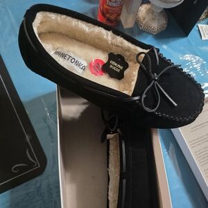 Womens Black Moccasins Size 10